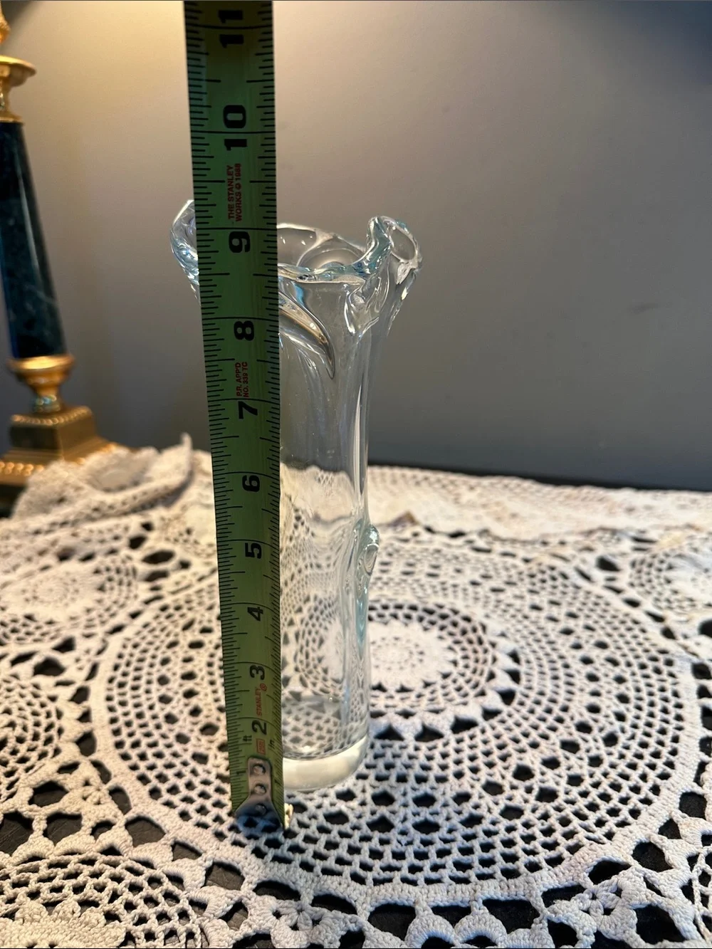 Vintage Swung Clear Glass Decorative Bud Vase - Elegant Home Accent